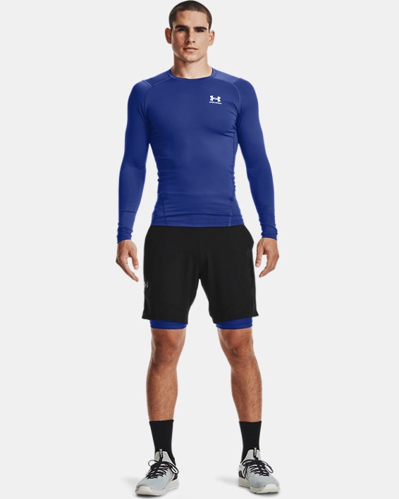 Men's HeatGear® Compression Shorts, Blue, pdpMainDesktop image number 2